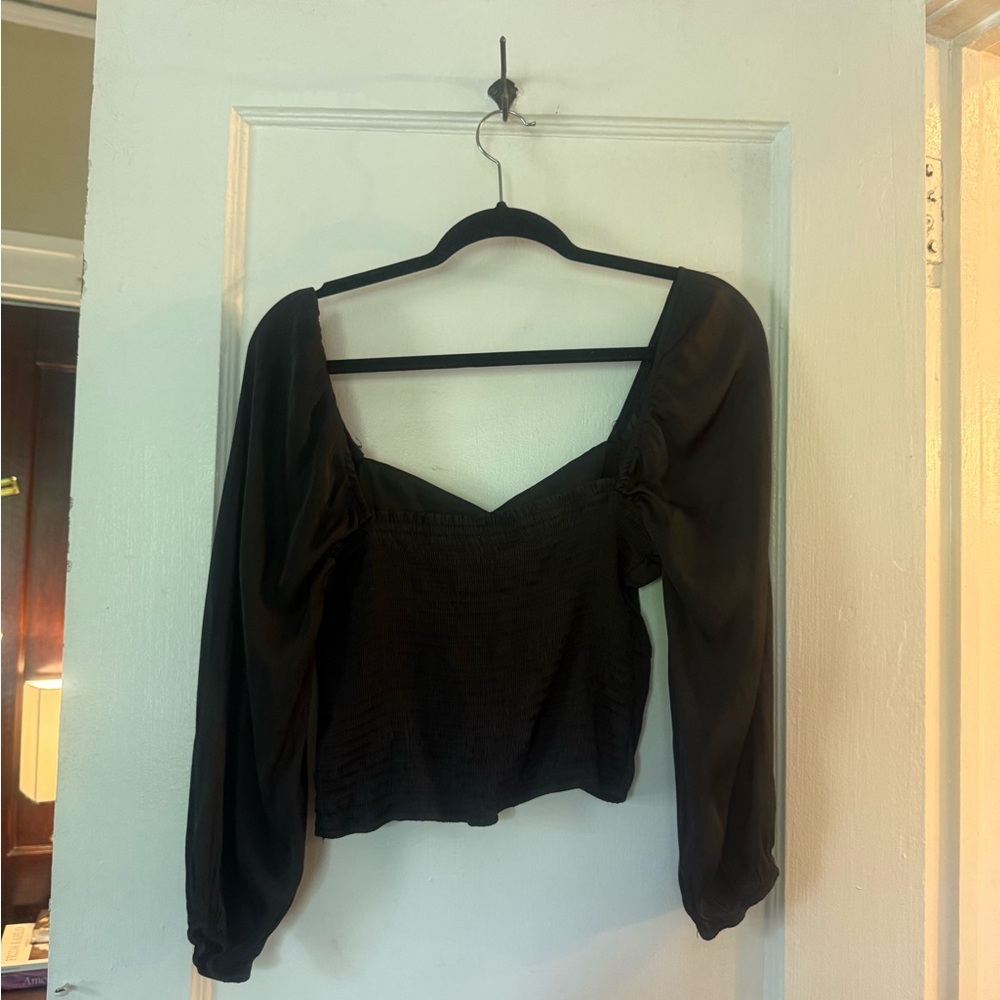 TCEC Black Fitted Bustier Blouse 3/4 Sleeve - Picture 2 of 3